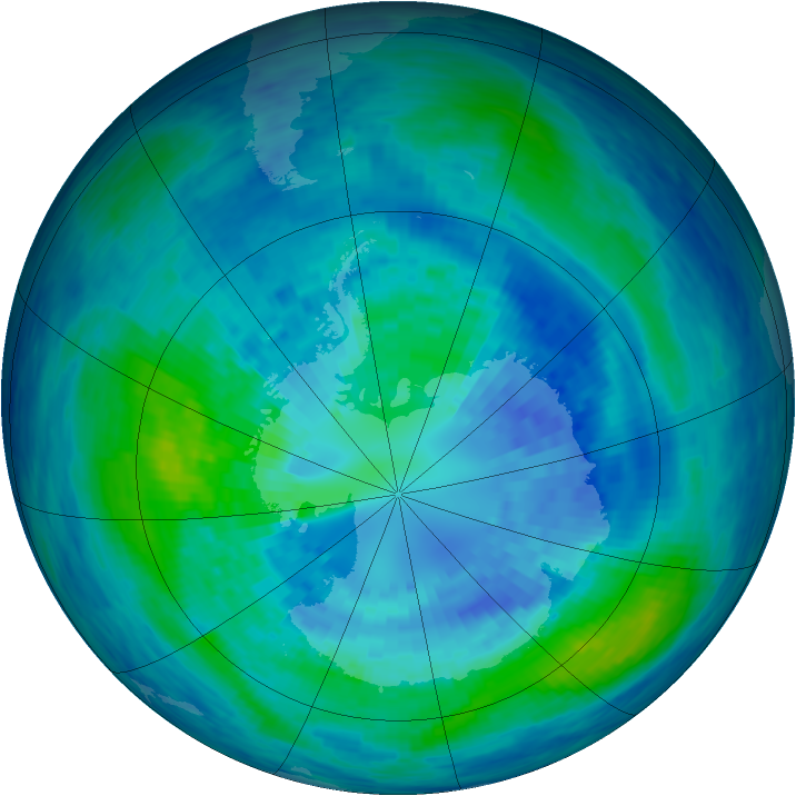 Antarctic ozone map for 01 April 1994